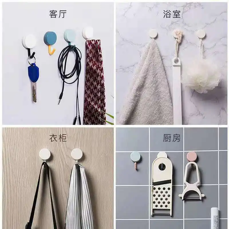 Adhesive Hooks for Hanging Heavy Duty Wall Self Sticky Waterproof Colorful Hook for Keys Workshop Door
