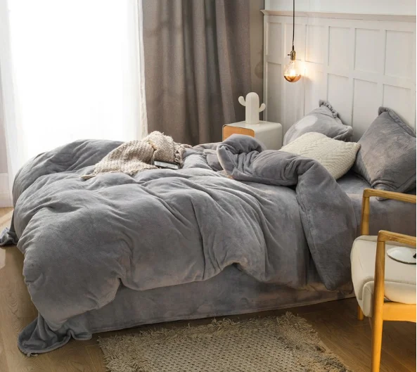 Warm Cozy Flannel Bed sheets set Soft  bed sheet Fleece bedding set For Home