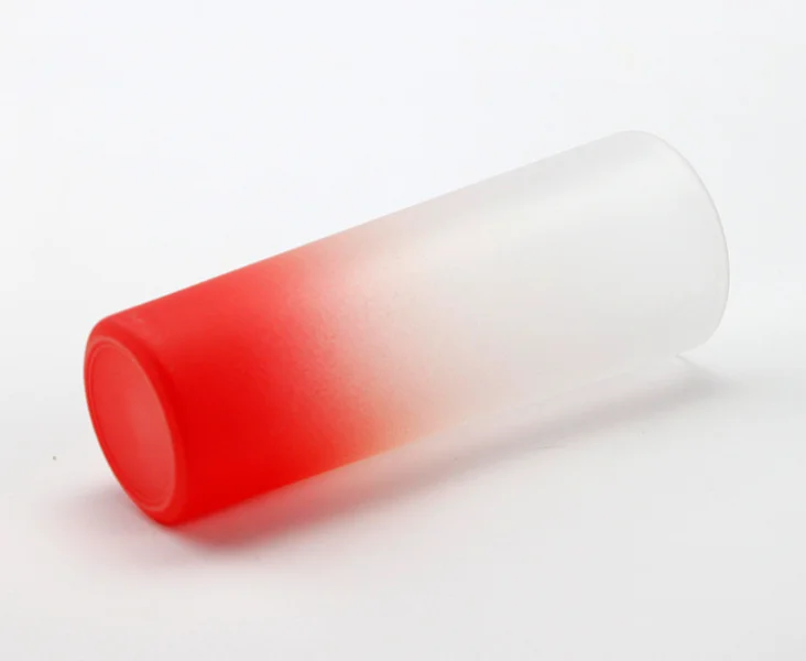 Wholesale 3oz Colorful Bottom Matte Glass Cup Sublimation Tea Cup Frosted Gradient Drinking Water Shot Glass Sublimation Mug