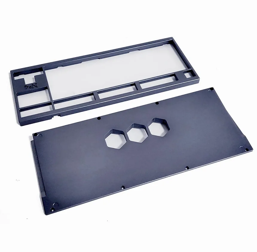 Custom blue mechanical keyboard aluminum case/CNC anodizing black keyboard case/Mechanical keyboard case custom service