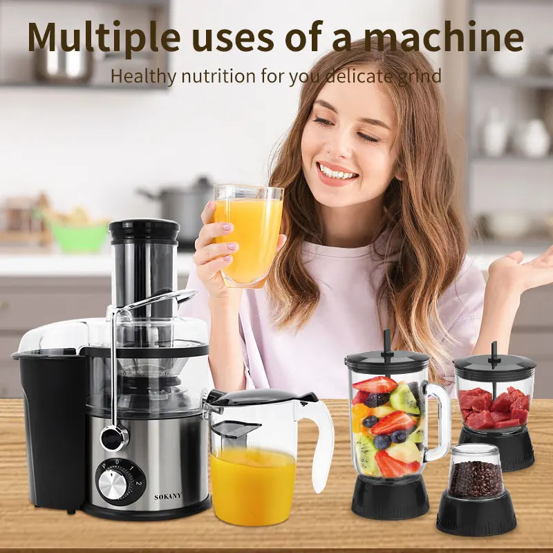 SOKANY Product SK-191 4 In 1 Electric Fresh Fruit Juice Juicer Extractor Machine And Orange Citrus Beauty Blender Bottle Cup