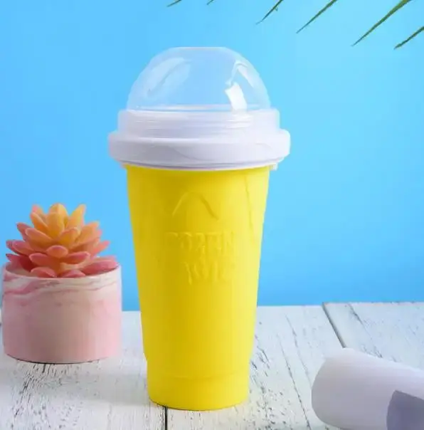 Squeeze Homemade Juice Water Bottle Quick-Frozen Smoothie Sand Cup Pinch Fast Cooling Magic Ice Cream