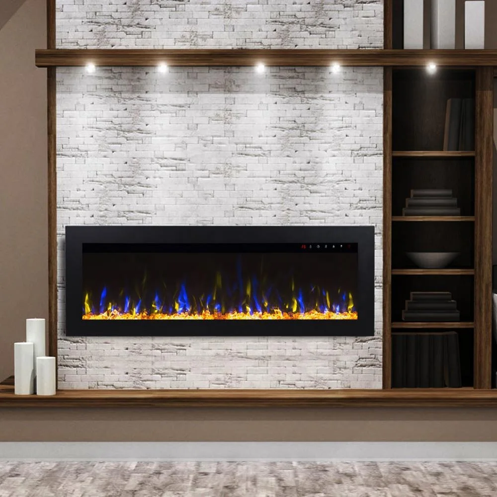 60 inch embleded electric fireplace for building decoration