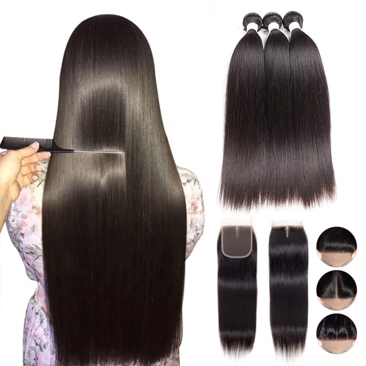 Emerald 3+1 Packet Human Hair Meche Humain Bresilienne En Gros Brazilian Packet Human Hair Bundles with Closure