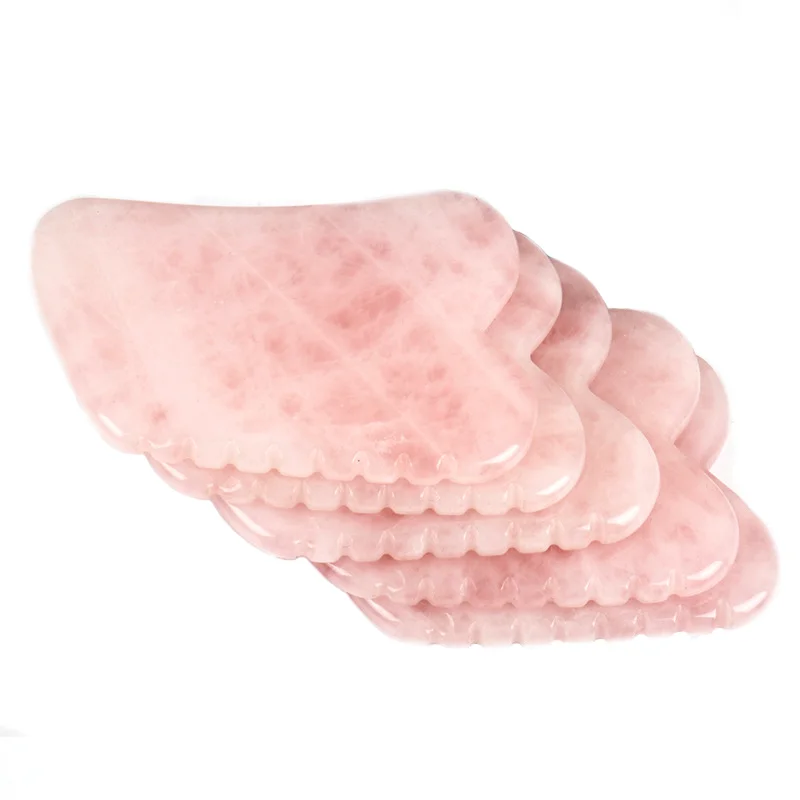 Natural Rose Quartz Jade Face Scraper Massager Tool Gua Sha Stone Guasha Massage Tool Premium Quality for Spa and Home Use