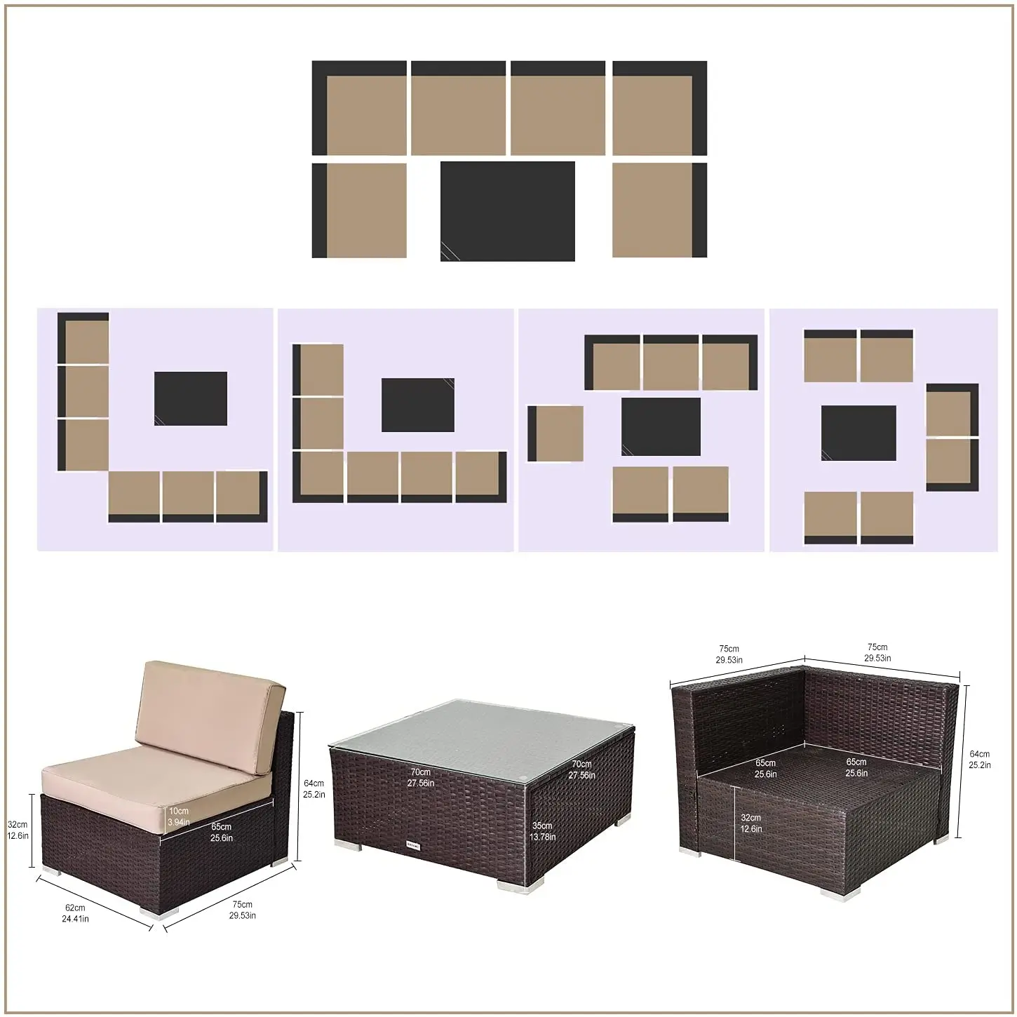 Rattan Sofa Set Outdoor garden patio sofa outdoor furniture combination furniture