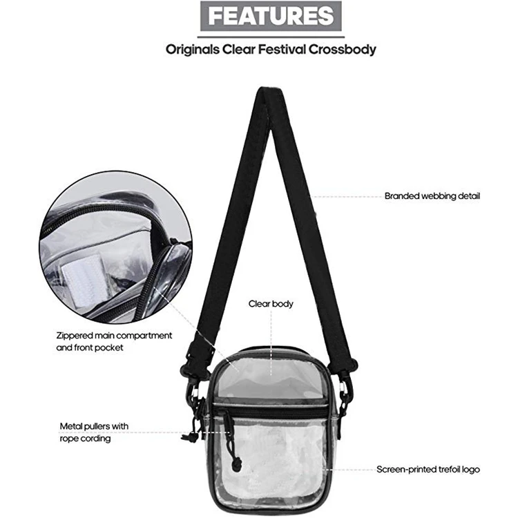2023 Лидер продаж Модная Эко-прозрачная Праздничная сумка через плечо оптовая продажа прозрачная водонепроницаемая на из ПВХ с застежкой-молнией
