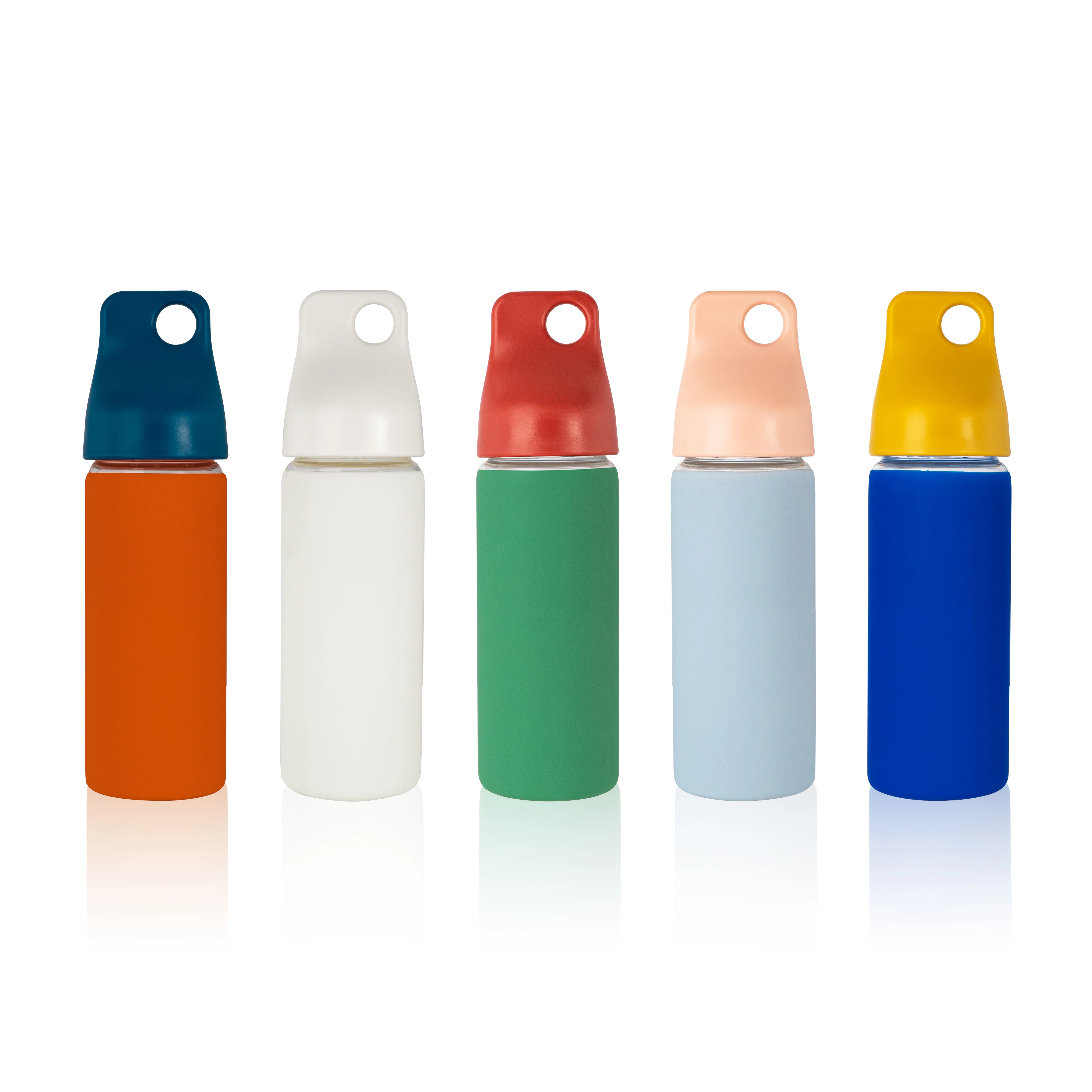 2022 colorful recycled silicone sleeve cycling sports glass water bottle
