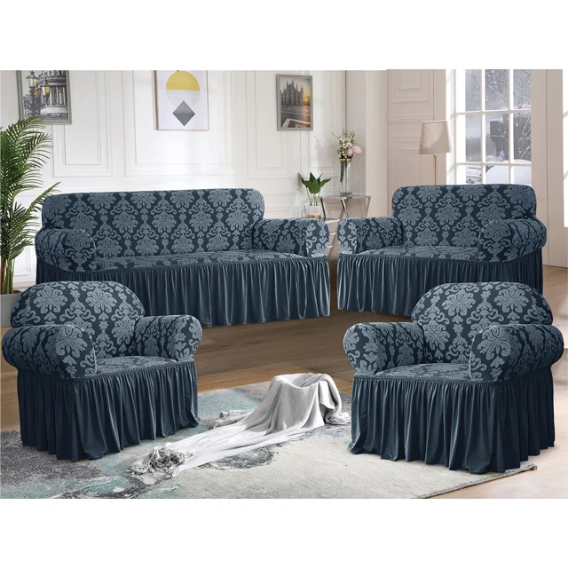 luxurious Knitted stretch jacquard sofa slipcover set  4/3/2/1 seat sofa  couch cover with shirt for home decor