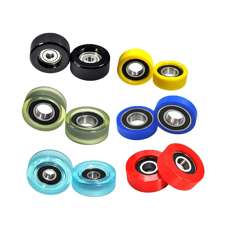 PU68822-7 PU Pulley Roller Bearing 8x22x7mm Polyurethane Coated Guide Wheel For Industrial Woodworking Tools