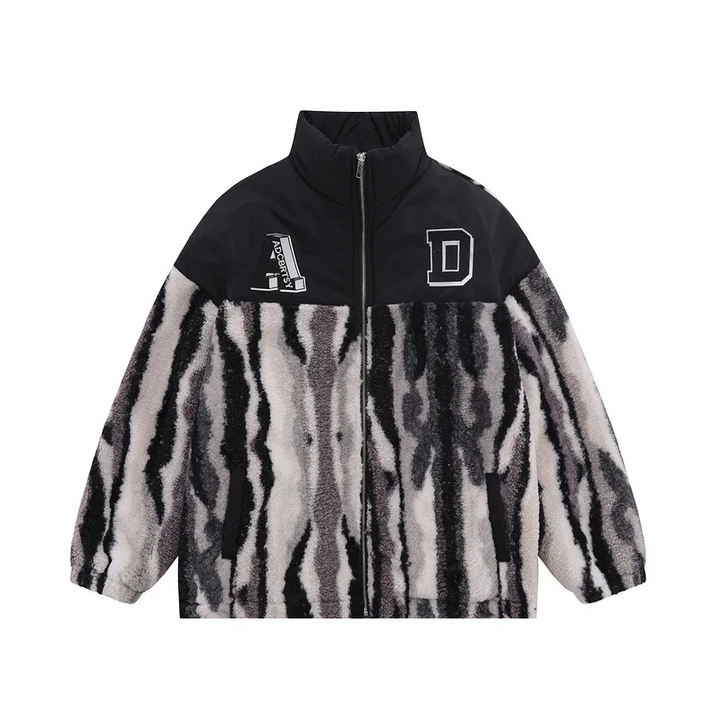 Wholesale Tie Dye Sherpa Jacket Fleece Zip Up Jacket Custom Colorblock Fleece Jacket Women And Men Winter