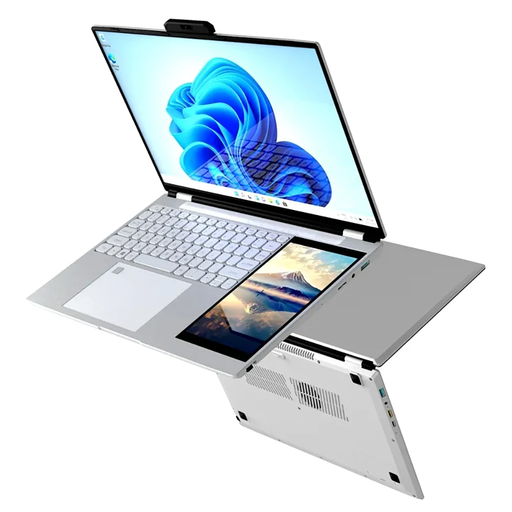 Dual Screen 15.6 Touch Laptop Win 11 512GB SSD Intel Processor 144Hz Refresh Rate Business Student Custom Plugs DDR4 WiFi Laptop