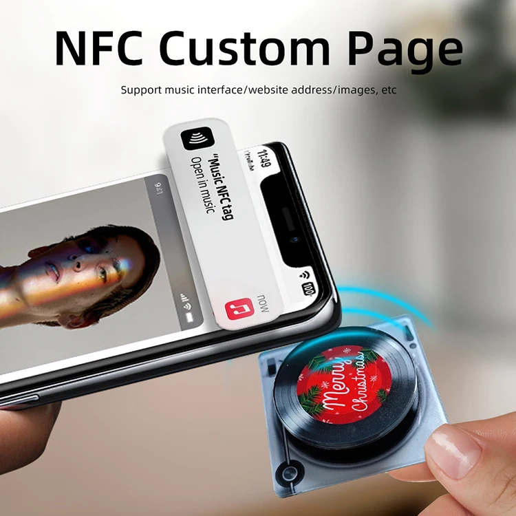 Wholesale Cute Music Cover Diy Cd Cassette Keyring Key Chain Acrylic Blank Dvd Album Nfc Custom Box Case Mini Plastic Keychain