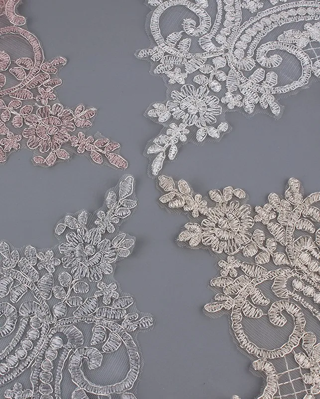 party dresses women border lace embroidery flower cord border embroidery champagne gold lace fabric