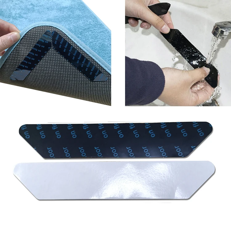 Set of 10pcs  non-slip rug gripper pads Prevent Curling Rug Stickers Corner Double Sided Gripper for Hardwood Floor