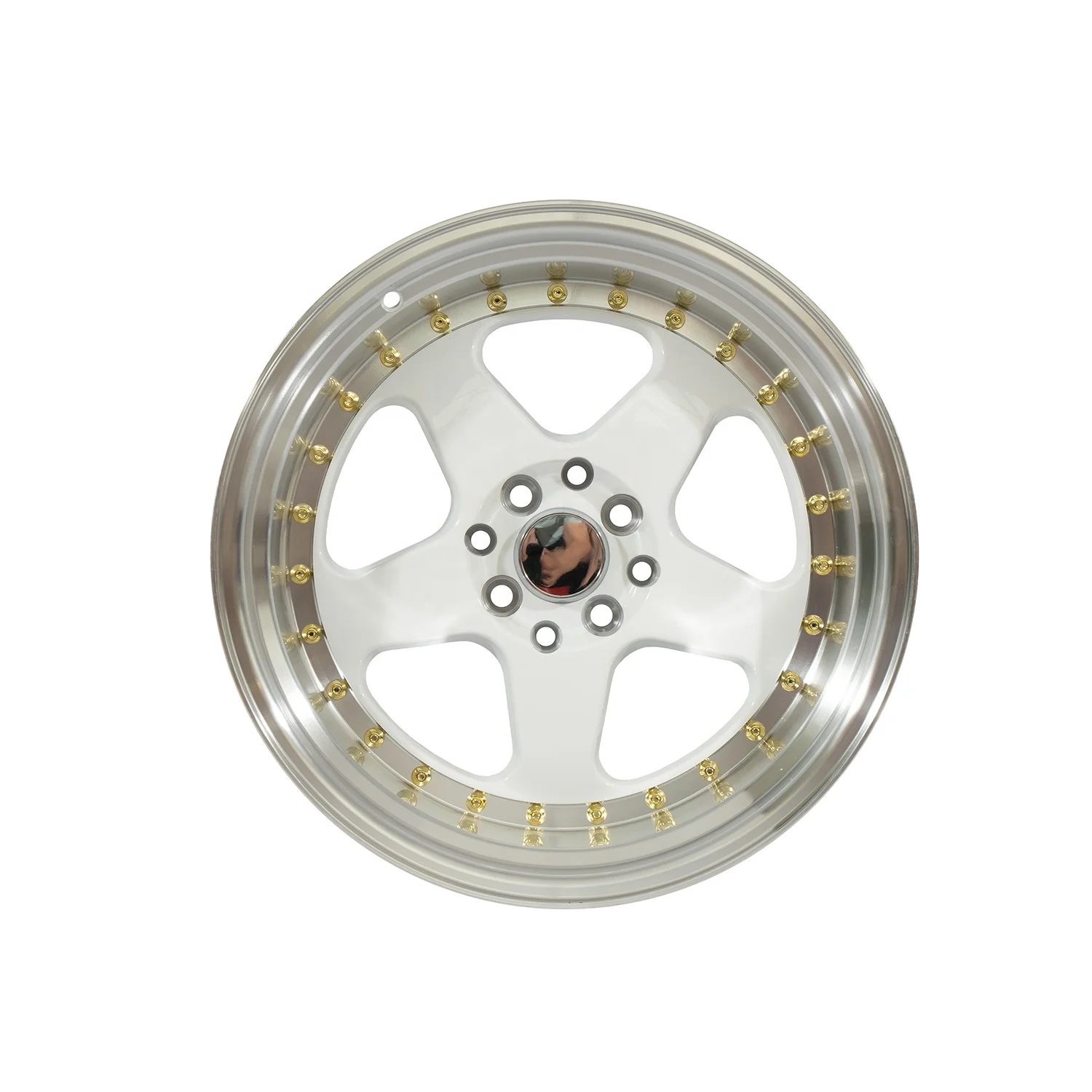 Factory Directsale 15/16/17 Inch Passenger Car 5 Spokes Milling Rivet Machined Lip Casting Alloy Wheels Rims