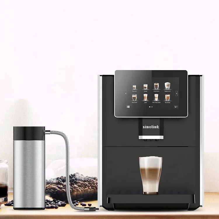 7-дюймовый большой HD TFT дисплей пивоварения Americano капучино латте эспрессо Супер Автоматическая кофемашина с вспенивателем молока