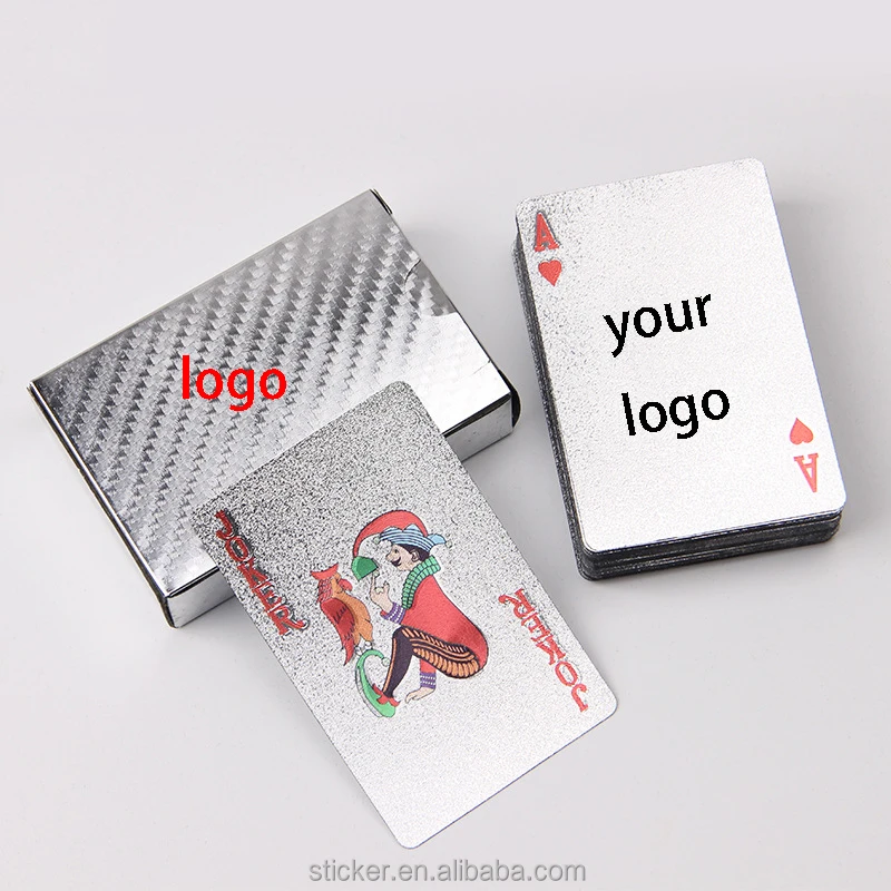 Custom Pattern Playing Card Durable Waterproof Poker Card / PVC Poker Card Plastic Gold/silver/black Customized Color