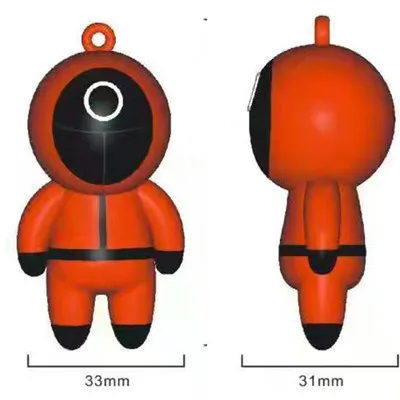 Squid game keychain PVC Fidget Toys for Korean Movie Squid game Fashion 7X3CM 30g Mini Figure Squid game key chain