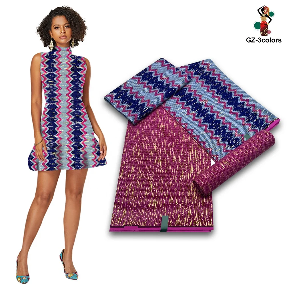 wholesale 2+4yards Kente Design wax printing 100%Con african  print fabric ankara fabrics