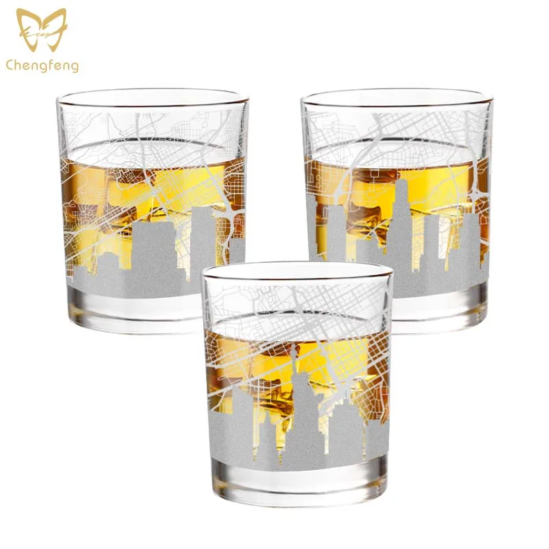 Old Fashioned Whiskey Glass - 300ml Crystal Glasses Square White Spirits Cups Wine Home Bar Drinkware Custom logo Whiskey glass
