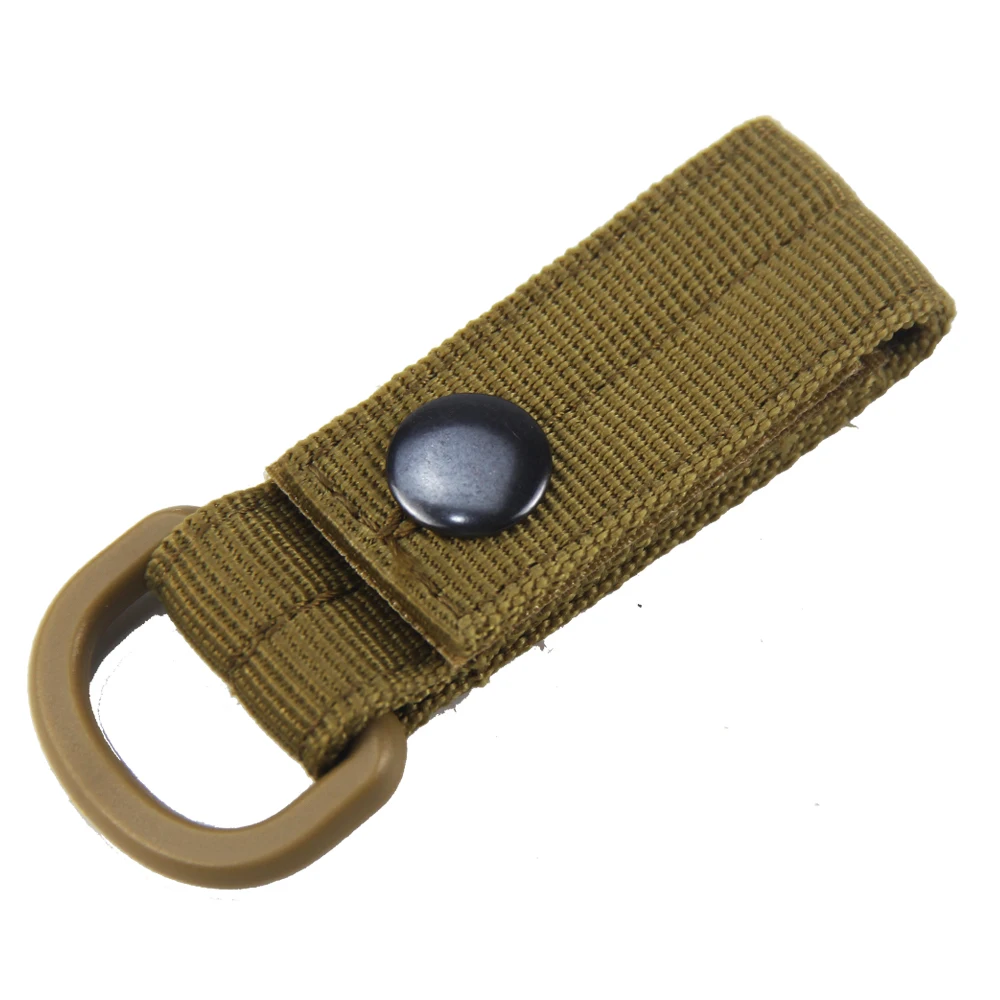 Free Sample Tactical Webbing Keychain With Hook and Loop molle hooks Webbing D ring