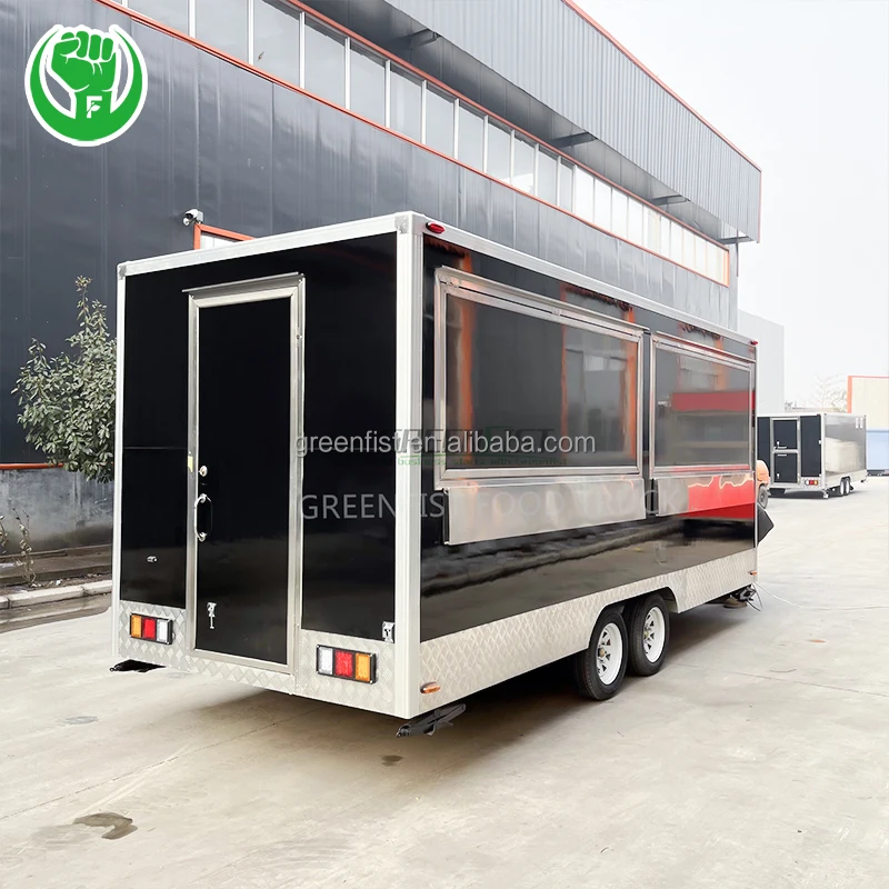 2024 Brand new Customized DOT Certified 500*210*210cm mobile food truck with full kitchen foodtruck pizza food bar trailer food