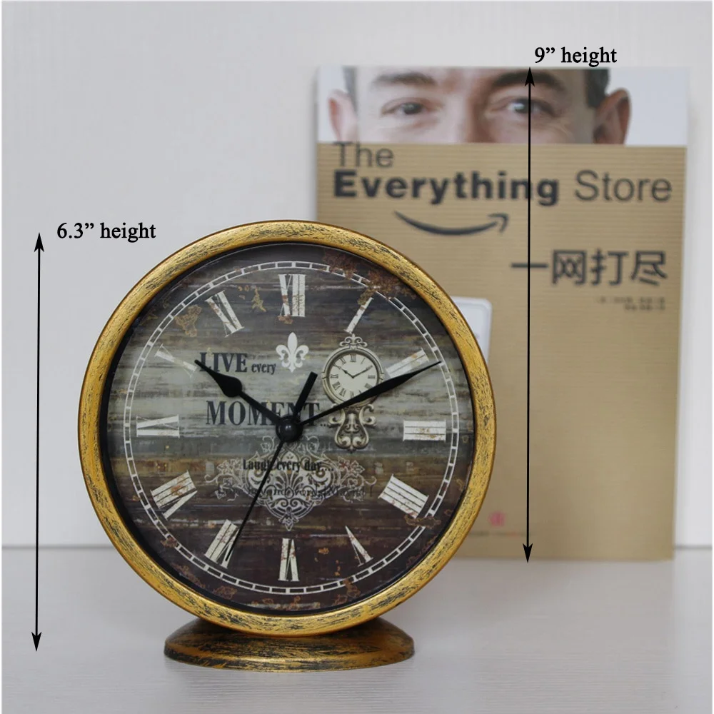 
Classic Silent Desk Clock, 6 Inch Black Non-ticking Decor Wall Clock Easy to Ready For Kitchen/Bathroom/Office 