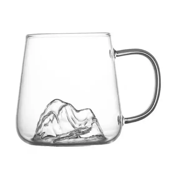 350ml Mountain Shape Borosilicate Cup Drinking Glasses with Handle for Beer Whiskey Cold Drinks