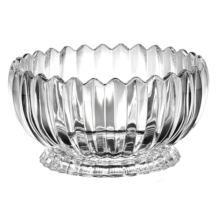 Factory hot sale Jeneva serving Bowl home decor fruit glass bowl for wedding party
