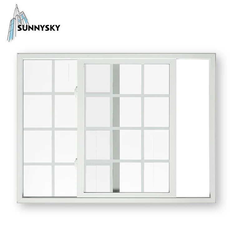 Modern style vinyl installation upvc sizes sliding design with grills window
