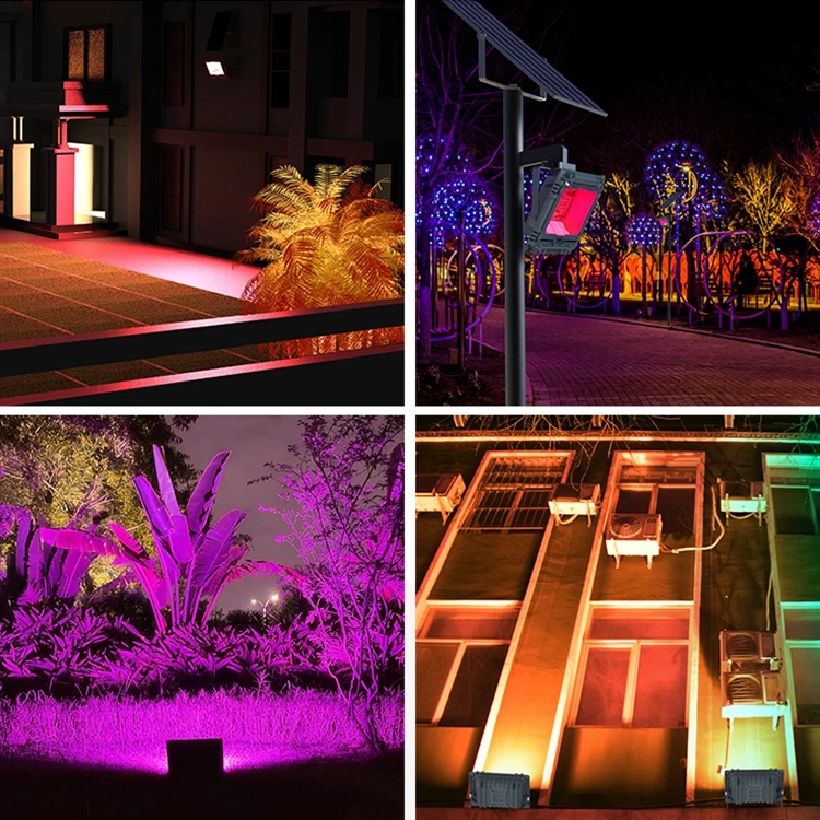 Wholesale Price IP65 Outdoor Waterproof 60w 100w 200w 300w 500w 800w Battery Powered RGB Led Solar Flood Light