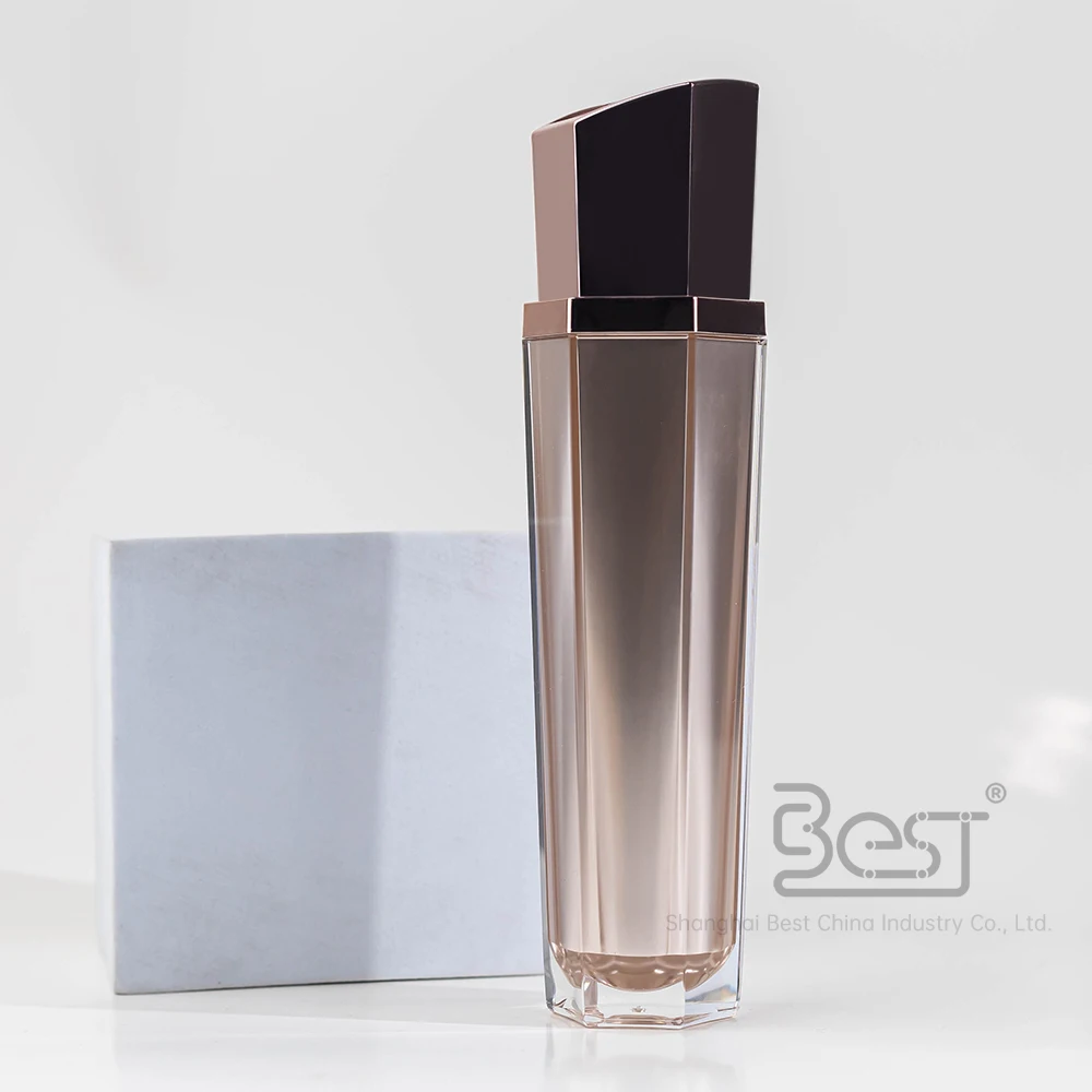 cosmetic body oil acrylic bottle rose gold cosmetic packaging for lotion