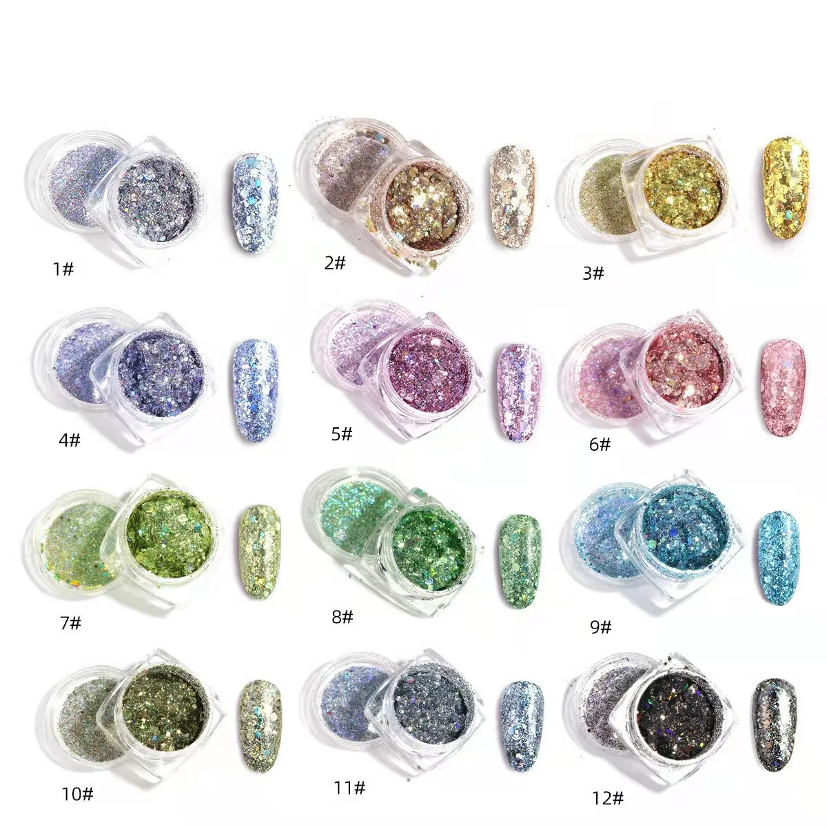 High Quality Multicolor Loose Holographic Glitter Cosmetic for Women Eye Face Luxury Nail Sequins Eye makeup sequins