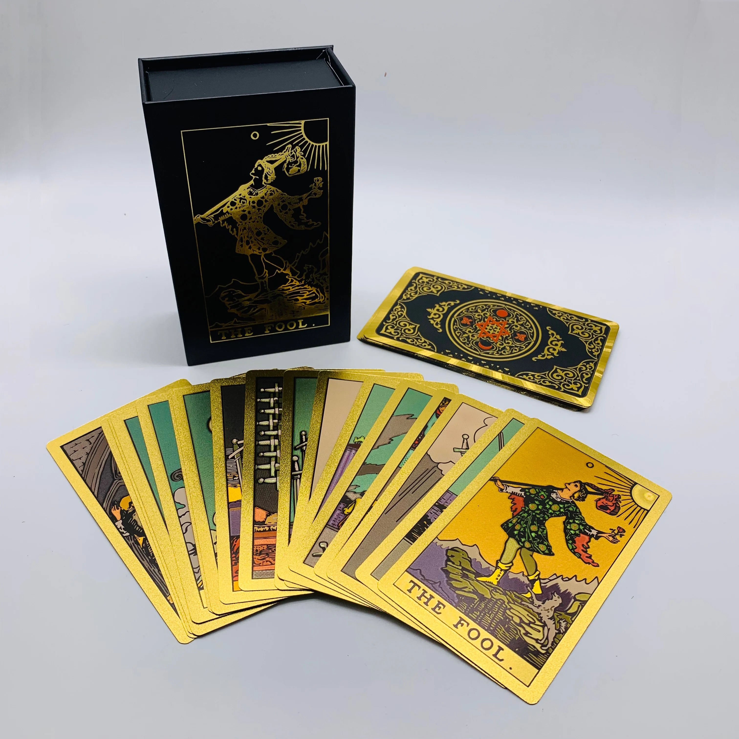 Gold Foil Tarot Card Waterproof Board Game Cards Durable Playing Poker Cards Set with Delicate Box