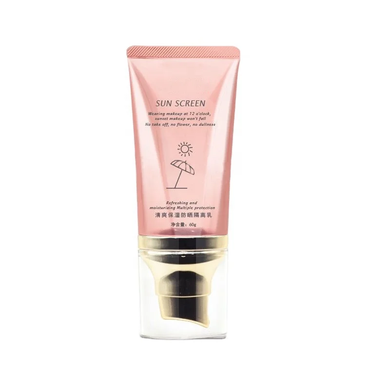 Airless Pump Sunscreen Pump Oval Tubes 50ml BB Cream Foundation Cosmetic Tube Packaging