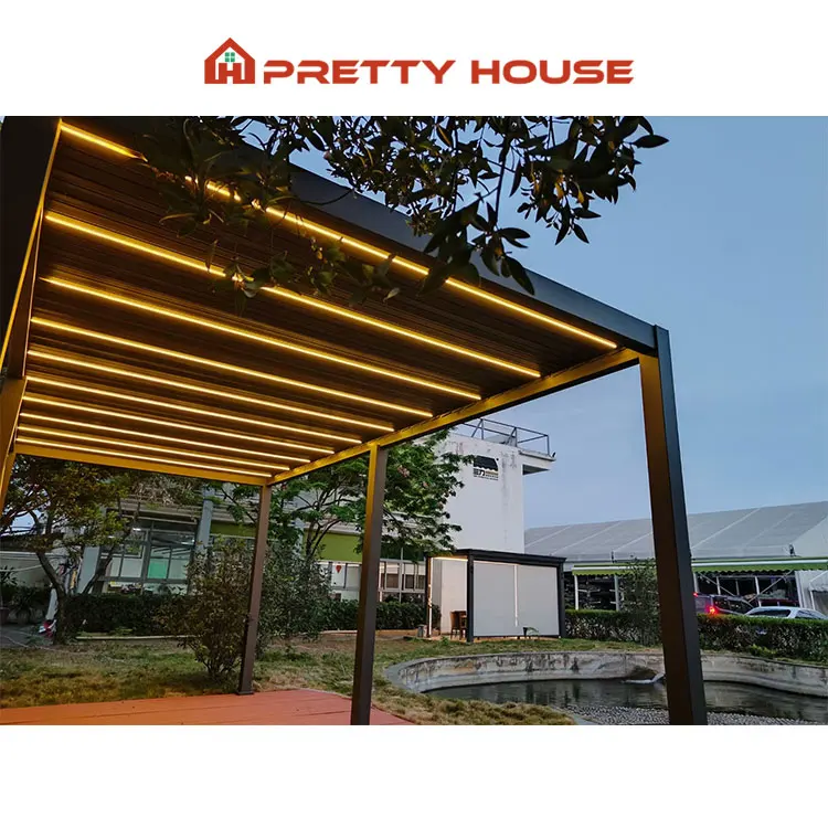 OEM/ODM Modern Hotel Tent Canopy Sun Shade Pavilion Rainproof Bar Party Awning Restaurant Gazebo Outdoor Aluminum Pergola
