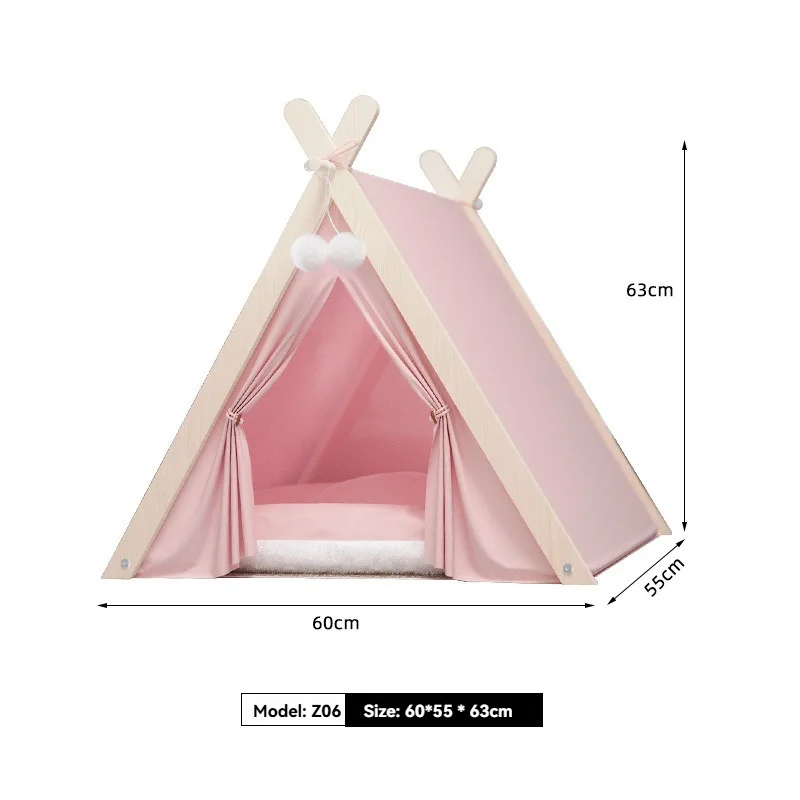 Hot Sale Canvas Material Yurt tent House Comfortable Durable Aesthetic Design Cat Dog Bed pop up  Pet Teepee Tent