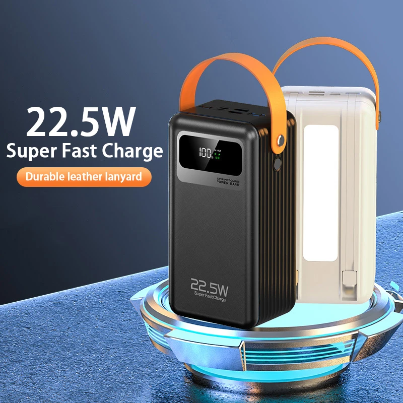 New 60000mah High Capacity Portable Powerbank 22.5w Pd 3.0 Fast Charging Battery For Laptop/ipad Outdoor Camping Power Bank