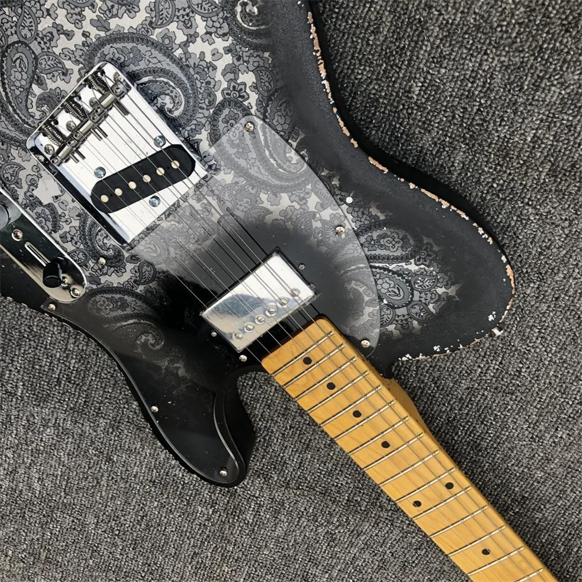 Paisley coral guitar relic electric guitar double coil pickup cow bone string pillow