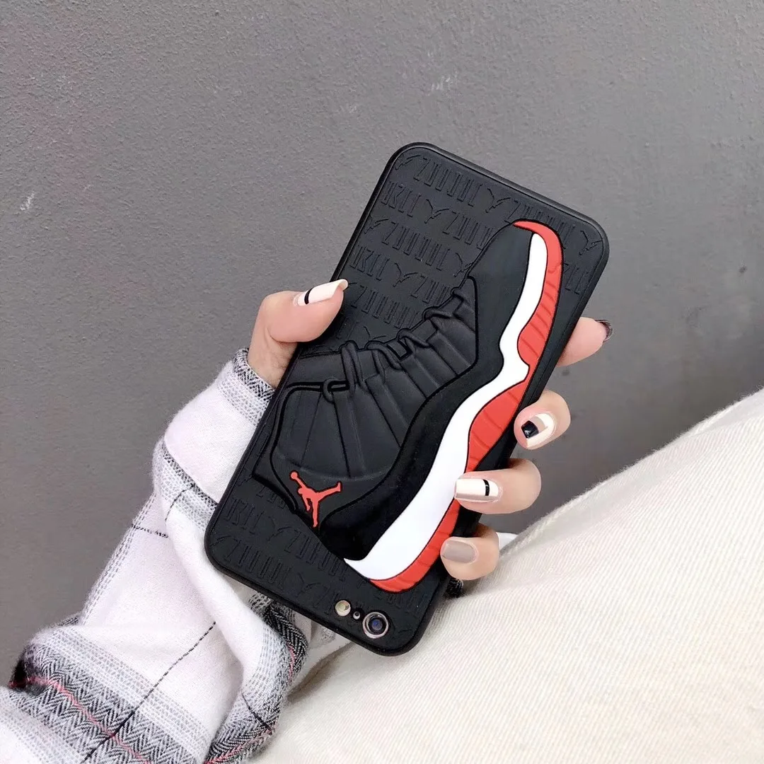 Лидер продаж 2022 роскошный 3D силиконовый чехол для iphone 12 11 Pro X 7 8 plus Кроссовки AJ телефона с башмаком 13 XS Max