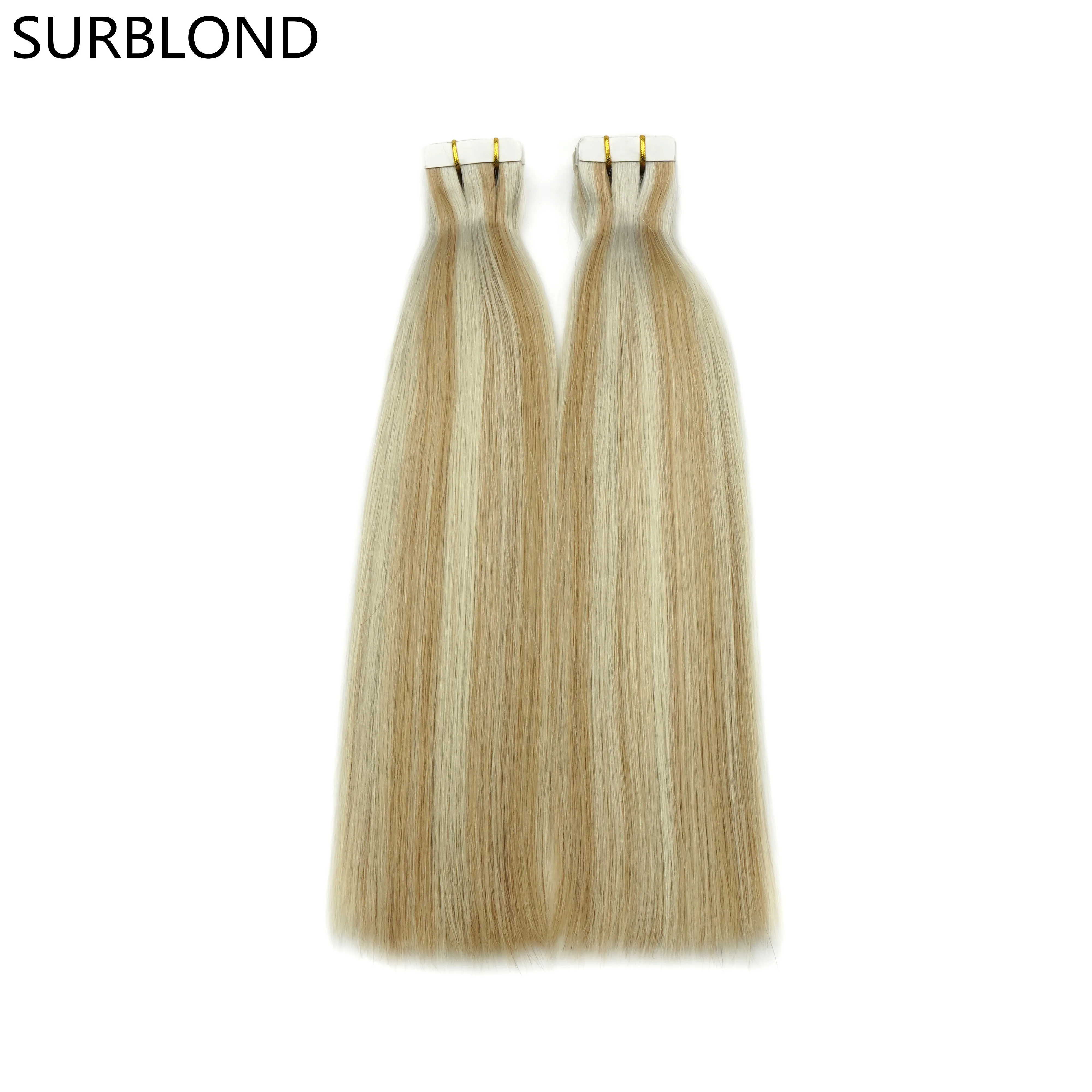 Thick ends 100% Russian human hair virgin cuticle aligned double drawn tape in