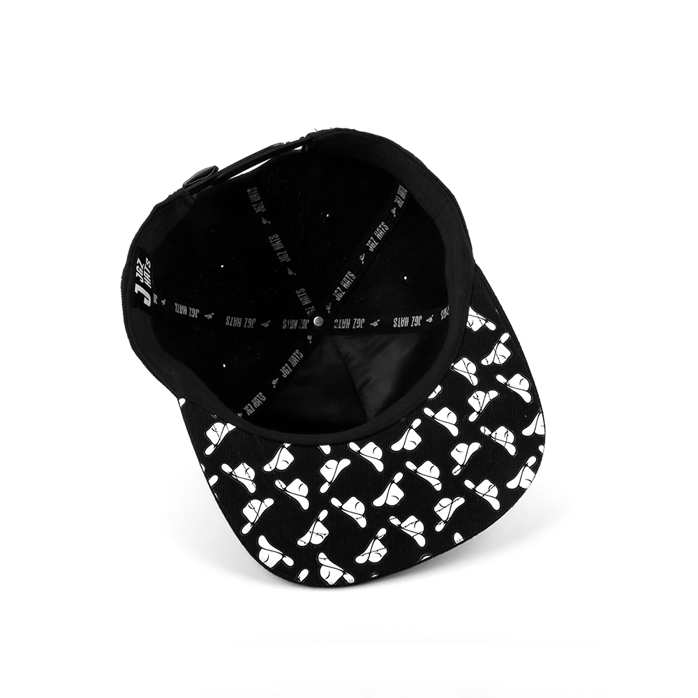 oem custom print Brim Snapback caps custom embroidered  logo 5 panel snapback hat hiphop cap snapback