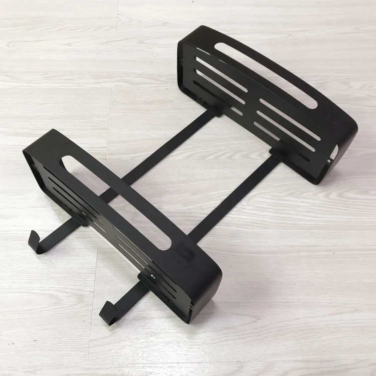 Wall mounted bathroom shelf black stainless Steel Shampoo Holders Rack  shower caddy double layer bathroom shelf for wall