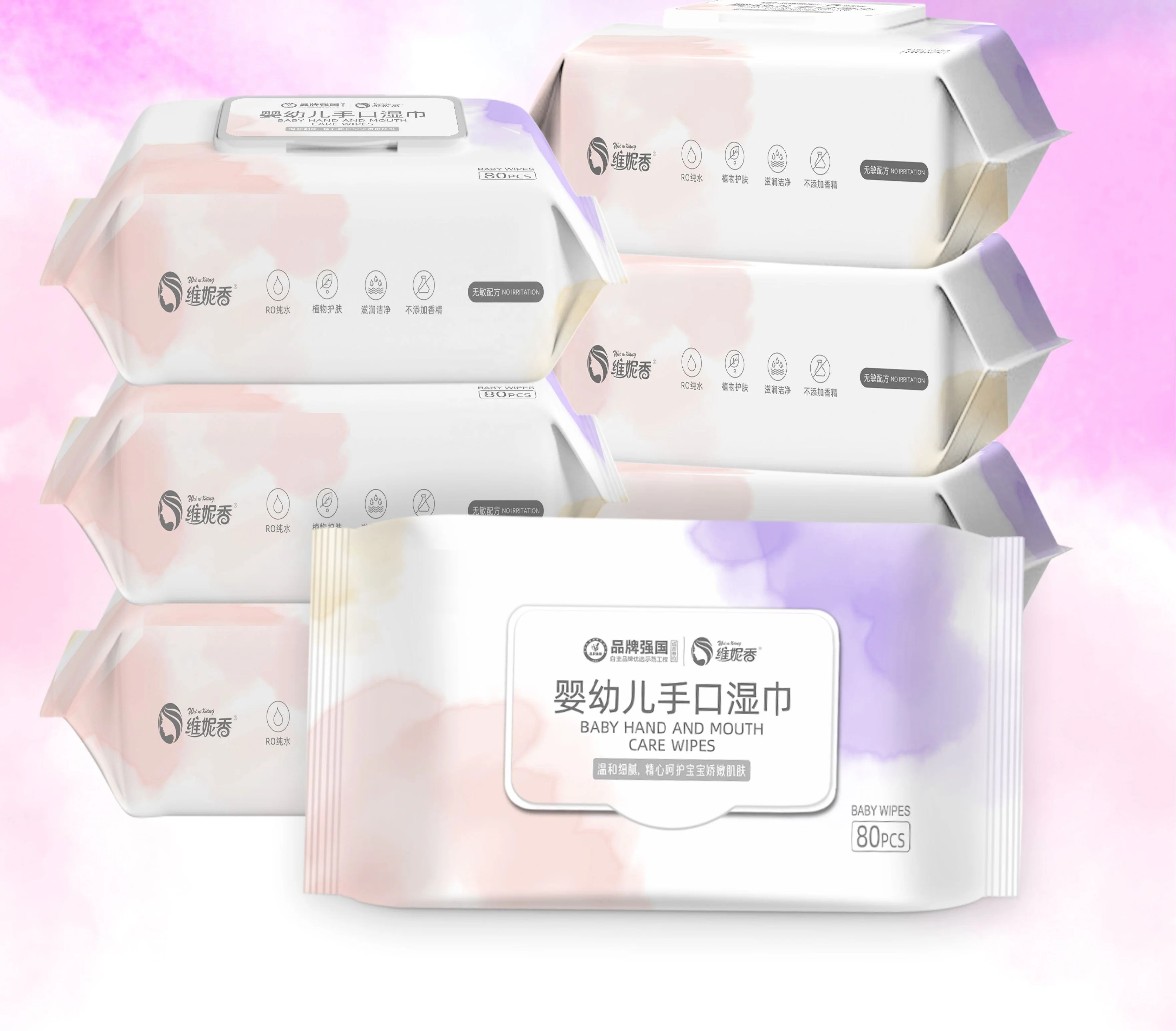 OEM ODE Free Sample Skin-friendly Baby Wet Wipes for Sensitive Skin, Disposable Non-woven Safe Baby Wet Wipes