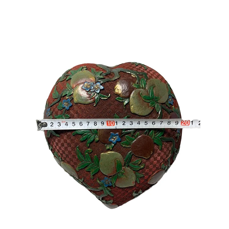 
chinese Old lacquerware hand-painted colorful life peach box Lacquerware 