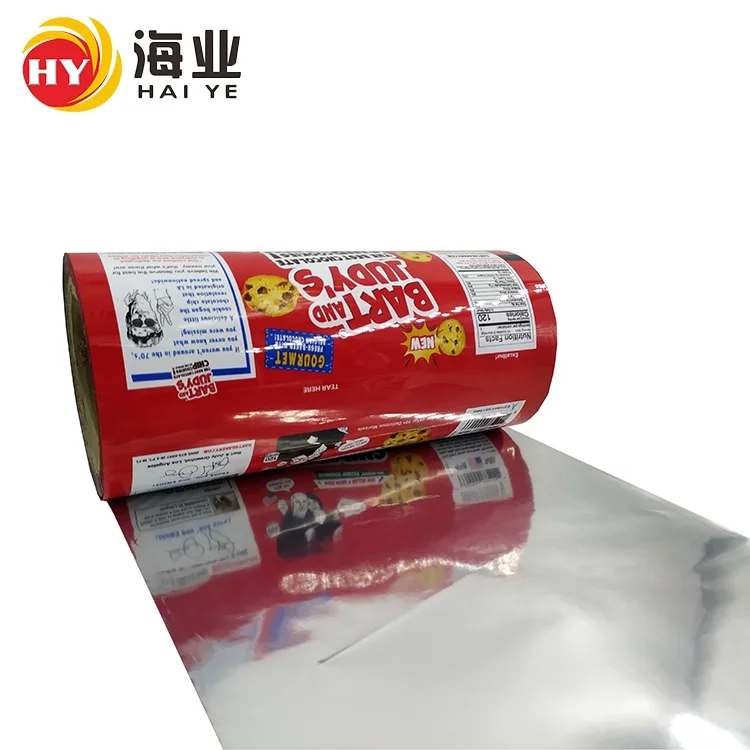 
Custom printed recyclable food packaging plastic roll cookie packaging plastic film rolls 