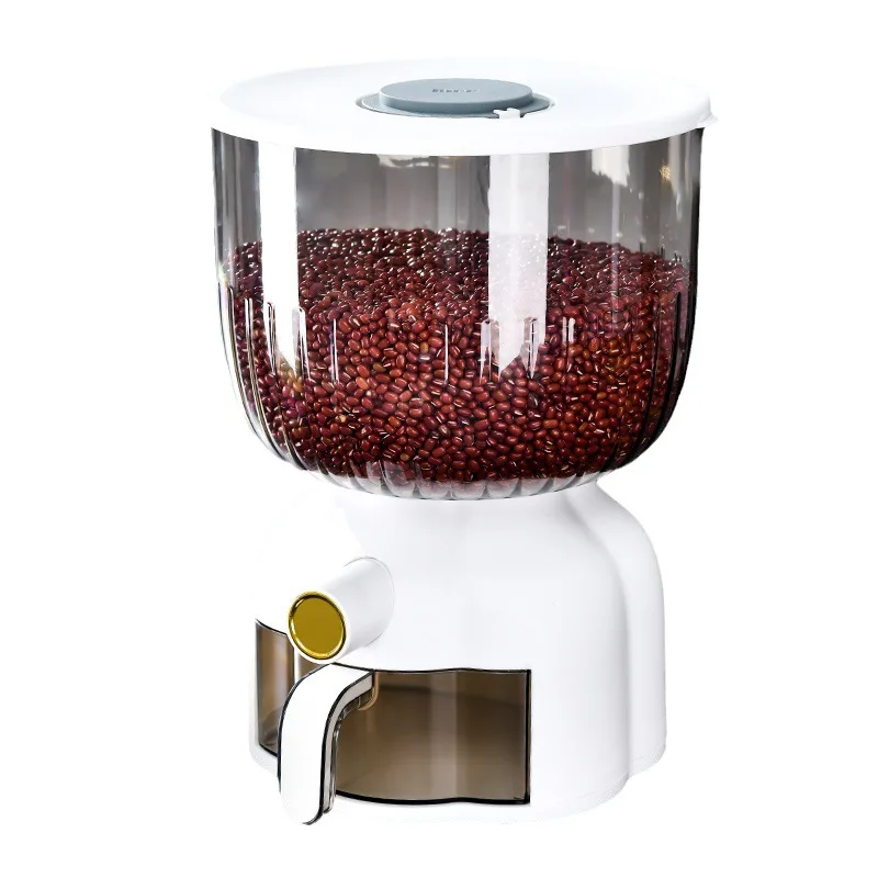 Hot Sale Rice Dispenser One Button Large Capacity Storage Box Grain Dispenser Cereal Food Storage Container