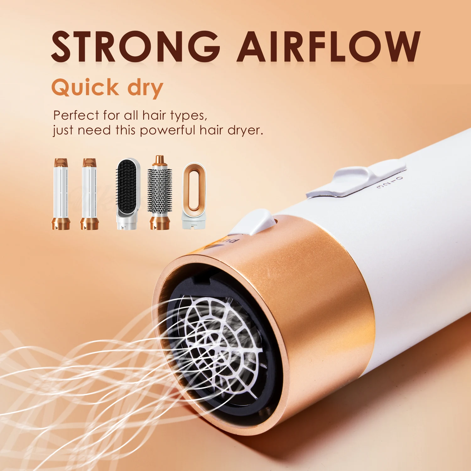 New 5 In 1 Hair Styler Electric Hair Dryer Brush Professional Complete Styler One Step 5 In 1 Hot Air Brush Wrap Styler
