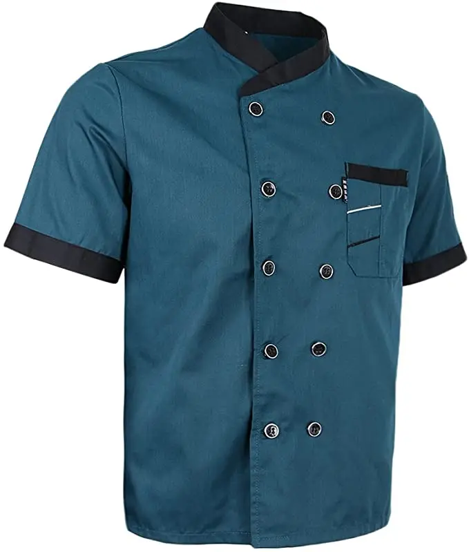 Uniforms de cocinero short customize color man kitchen black men chef coat men uniforms cook chef outfit custom